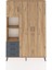 Arges Dolap 6 Raflı 3 Çekmeceli Tek Askılı 132X30X195 Çam-Çam/antrasit 1