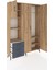 Arges Dolap 6 Raflı 3 Çekmeceli Tek Askılı 132X30X195 Çam-Çam/antrasit 5
