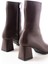 MSK-032 Kahve Topuklu Fermuarlı Kadın Bot 3