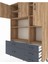 Hyperion Dolap 8 Raflı 5 Çekmeceli 3 Kapaklı 132X44X195 Çam-Çam/antrasit 4