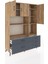 Hyperion Dolap 8 Raflı 5 Çekmeceli 3 Kapaklı 132X44X195 Çam-Çam/antrasit 5