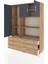 Hyperion Dolap 7 Raflı 5 Çekmeceli 3 Kapaklı 132X44X195 Çam-Antrasit/çam 3