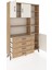 Arges Dolap 9 Raflı 4 Çekmeceli 3 Kapaklı 132X30X195 Çam-Aytaşı/çam 5