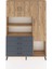 Arges Dolap 8 Raflı 4 Çekmeceli 3 Kapaklı 132X30X195 Çam-Çam/antrasit 1
