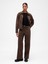 Kadın Koyu Kahverengi High Rise Wide-Leg Jean Pantolon 1