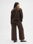Kadın Koyu Kahverengi High Rise Wide-Leg Jean Pantolon 3