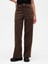 Kadın Koyu Kahverengi High Rise Wide-Leg Jean Pantolon 7