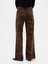 Kadın Kahverengi High Rise Kadife Stride Wide-Leg Jean Pantolon 5