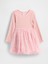 Kız Bebek Pembe Mixed Media Bubble Elbise 4