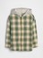 Erkek Çocuk Yeşil Relaxed Kapüşonlu Flannel Gömlek 1
