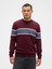 Erkek Kırmızı Çizgili Bisiklet Yaka Kazak 1