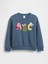 Kız Bebek Mavi Oversized Grafik Sweatshirt 1