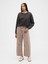 Kadın Koyu Gri Heavyweight Fransız Havlu Kumaş Logo Crop Sweatshirt 5