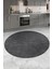 Azra Antrasit Yuvarlak Mutfak Halısı | Yıkanabilir, Kaymaz Taban, Yumuşak Dokulu Antre Kilimi 1