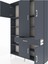 Arges Dolap 8 Raflı Tek Çekmeceli 5 Kapaklı 132X30X195 Antrasit-Antrasit/antrasit 4