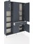 Arges Dolap 8 Raflı Tek Çekmeceli 5 Kapaklı 132X30X195 Antrasit-Antrasit/antrasit 5