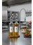 Ahşap Stantlı Zeytinyağı ve Ayçiçek Yağı Için Şık Cam Yağdanlık Seti (2'li) 750 ml 2