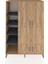 Kronos Dolap 6 Raflı 4 Kapaklı Tek Askılı 132X59X195 Çam-Çam/antrasit 1