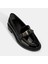 Kadın Siyah Metal Aksesuarlı Loafer 4