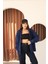 Lacivert Oversize Içi Polar ve Fermuar Detaylı Kapüşonlu Kadın Sweatshirt 5