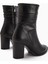 Tamina Hakiki Deri Siyah Sivri Burunlu Topuklu Kadın Bot 5