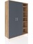 Hyperion Dolap 7 Raflı 2 Kapaklı Tek Askılı 132X44X195 Çam-Antrasit/çam 2