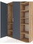 Hyperion Dolap 7 Raflı 2 Kapaklı Tek Askılı 132X44X195 Çam-Antrasit/çam 4