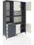 Hyperion Dolap 8 Raflı 4 Çekmeceli 4 Kapaklı 132X44X195 Antrasit-Aytaşı/antrasit 5