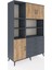 Hyperion Dolap 8 Raflı 4 Çekmeceli 3 Kapaklı 132X44X195 Antrasit-Çam/antrasit 2