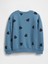Kız Bebek Mavi Grafik Baskılı Sweatshirt 3