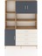 Arges Dolap 8 Raflı 4 Çekmeceli 3 Kapaklı 132X30X195 Çam-Antrasit/aytaşı 1