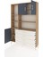 Arges Dolap 8 Raflı 4 Çekmeceli 3 Kapaklı 132X30X195 Çam-Antrasit/aytaşı 3