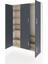 Arges Dolap 7 Raflı 5 Kapaklı Tek Askılı 132X30X195 Aytaşı-Antrasit/çam 3