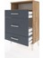 Arges Komodin Tek Raflı 3 Çekmeceli 60X30X96 Çam-Antrasit 4