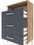 Arges Komodin Tek Raflı 3 Çekmeceli 60X30X96 Çam-Antrasit 5