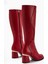 Kaylin Hakiki Deri Kırmızı Yılan Desenli Detaylı Kadın Topuklu Çizme 5