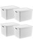 4'lü Set Stafi Çok Amaçlı Kapaklı Kutu Beyaz 18 Lt - Beyaz, Çok Amaçlı Kapaklı Kutu, Ev-Ofis-Depo Için, Kapaklı Saklama Kutusu 1
