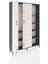 Arges Dolap 6 Raflı 4 Kapaklı Tek Askılı 132X30X195 Antrasit-Aytaşı/antrasit 5