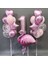 Pembe Sevimli Flamingo Doğum Günü Konsept- Folyo Balon Seti 1