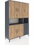 Hyperion Dolap 7 Raflı 4 Çekmeceli 5 Kapaklı 132X44X195 Antrasit-Çam/antrasit 2
