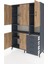 Hyperion Dolap 7 Raflı 4 Çekmeceli 5 Kapaklı 132X44X195 Antrasit-Çam/antrasit 3