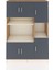 Hyperion Dolap 9 Raflı 6 Kapaklı 132X44X195 Çam-Antrasit/aytaşı 1