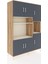 Hyperion Dolap 9 Raflı 6 Kapaklı 132X44X195 Çam-Antrasit/aytaşı 2