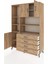 Hyperion Dolap 8 Raflı 4 Çekmeceli 3 Kapaklı 132X44X195 Çam-Çam/çam 3