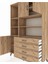 Hyperion Dolap 8 Raflı 4 Çekmeceli 3 Kapaklı 132X44X195 Çam-Çam/çam 4