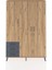 Arges Dolap 6 Raflı 3 Çekmeceli Tek Askılı 132X30X195 Çam-Çam/antrasit 1