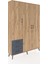 Arges Dolap 6 Raflı 3 Çekmeceli Tek Askılı 132X30X195 Çam-Çam/antrasit 2