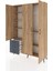Arges Dolap 6 Raflı 3 Çekmeceli Tek Askılı 132X30X195 Çam-Çam/antrasit 3