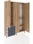 Arges Dolap 6 Raflı 3 Çekmeceli Tek Askılı 132X30X195 Çam-Çam/antrasit 5