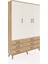 Arges Dolap 5 Raflı 6 Çekmeceli Tek Askılı 132X30X195 Çam-Aytaşı/çam 2